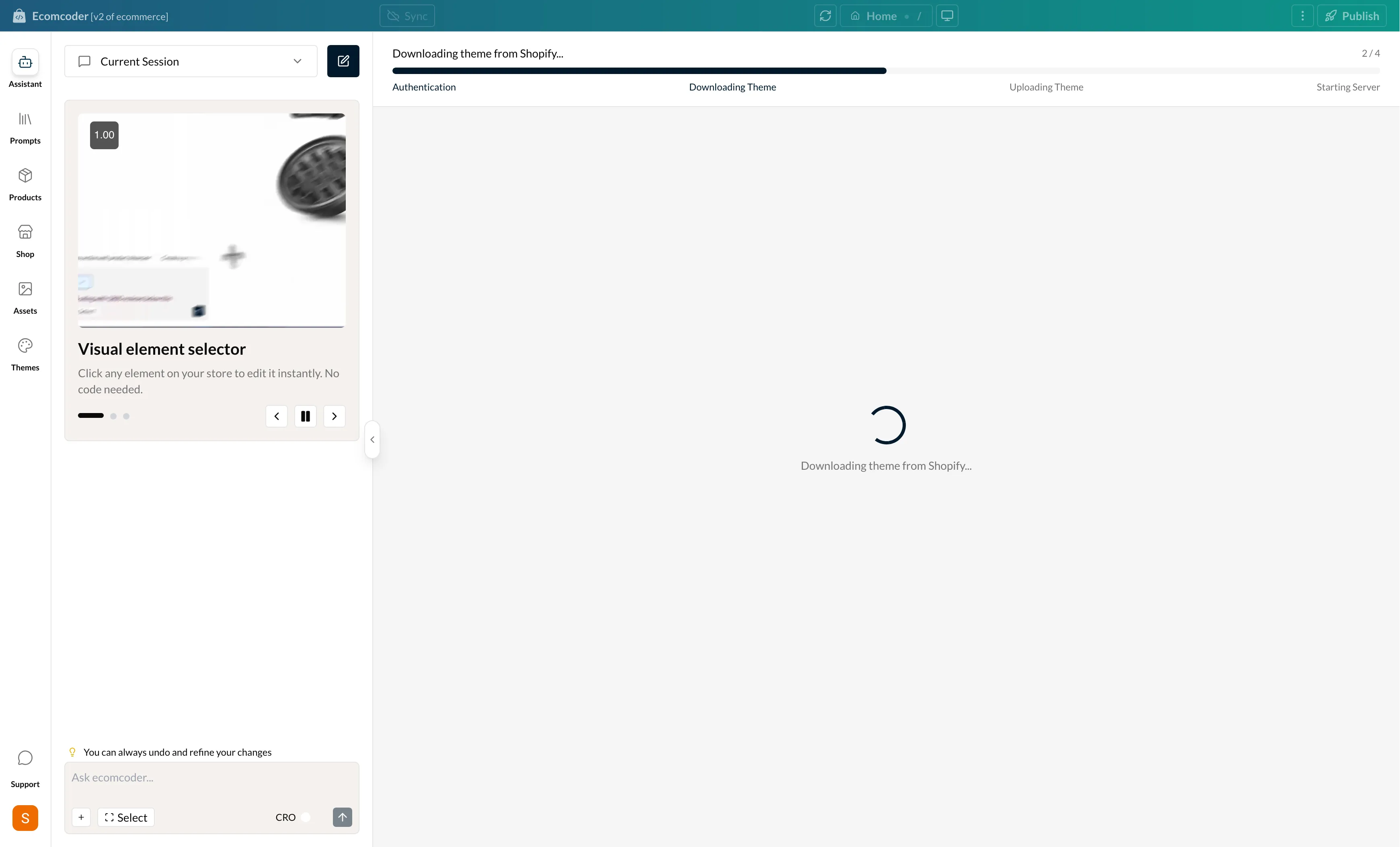 Environment setup progress bar